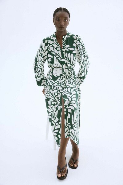 H&M Long puff-sleeved dress