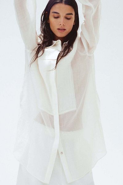 H&M Ramie tuxedo shirt