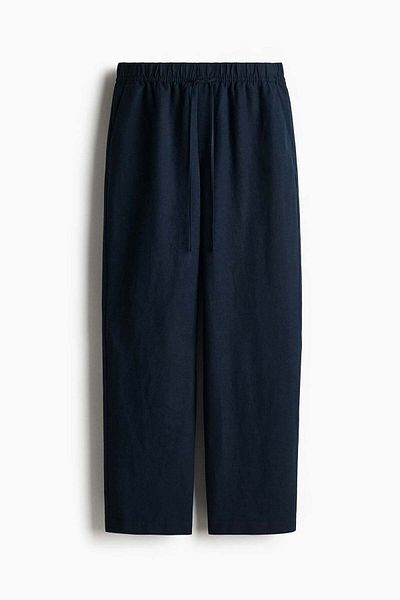 H&M Linen-blend drawstring trousers