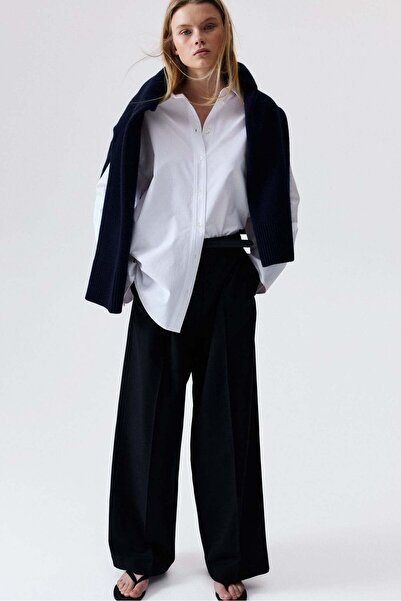 H&M Wide linen-blend trousers