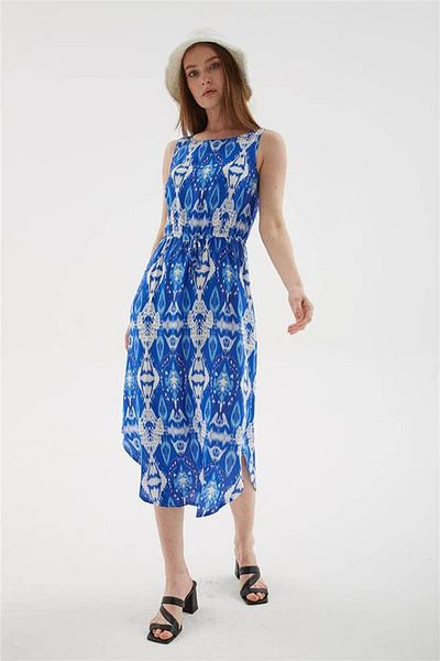 Fashion Friends Rochie de damă Saks din viscoză cu model 25Y0154K1