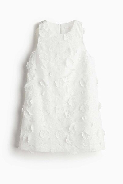 H&M Appliquéd linen-blend shift dress
