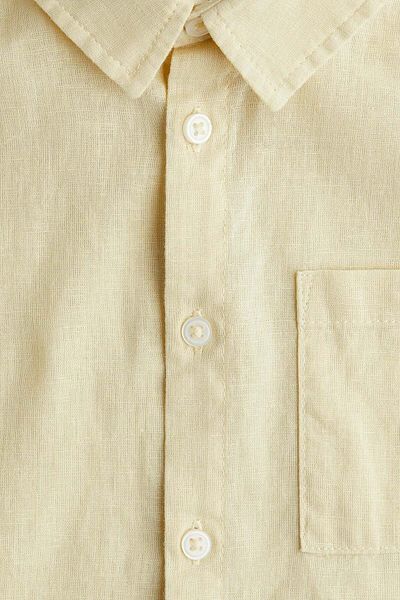 H&M Short-sleeved linen-blend shirt