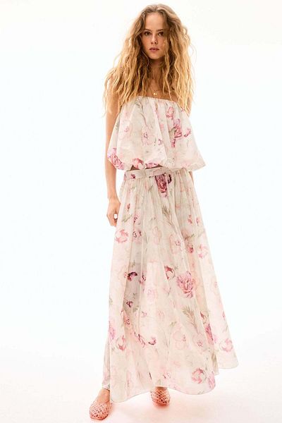 H&M بلوزة بحمالات ذات حافة فقاعية