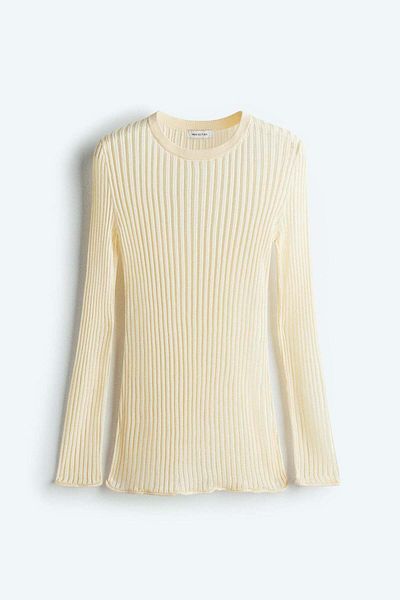 H&M Sheer rib-knit top
