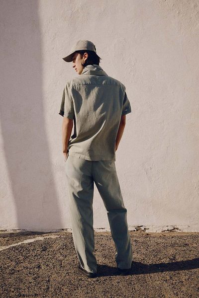 H&M Regular Fit Linen-blend Trousers