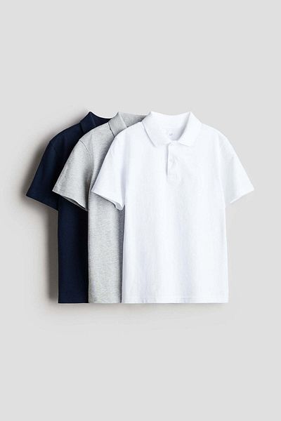H&M 3-pack Cotton Polo Shirts