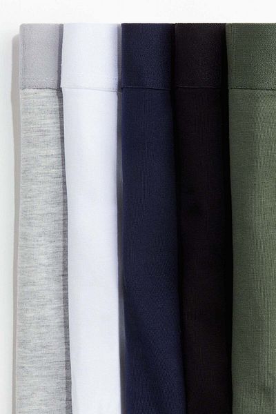 H&M مجموعة من 10 سراويل داخلية قطنية متوسطة الحجم
