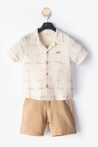 Ofislot Linen Baby Boy Suit Double Boy Suit Baby Boy Clothing Baby Boy Bottom Suit Patterned