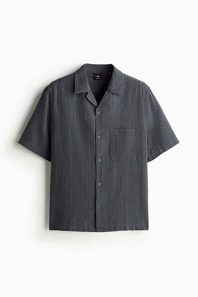 H&M Regular Fit Linen-blend resort shirt