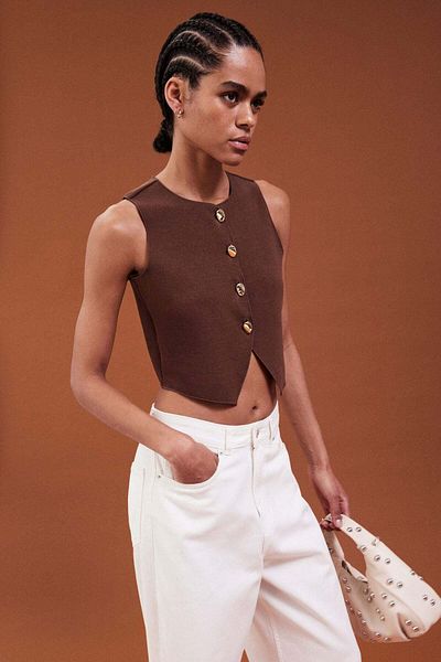 H&M Cropped jersey waistcoat