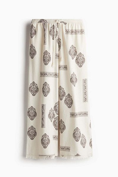 H&M Linen-blend drawstring trousers