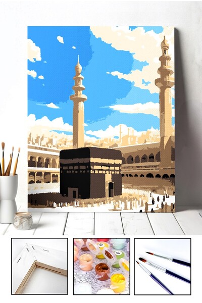 albatros hobi sanat & kırtasiye Sayılarla Boyama Seti - Kabe | Tuval Şasesine...