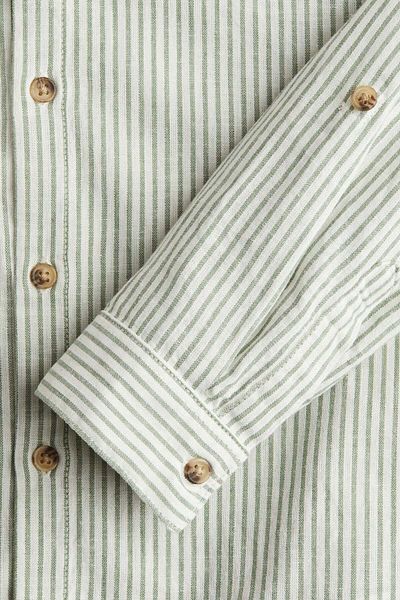H&M Linen-blend Grandad Shirt