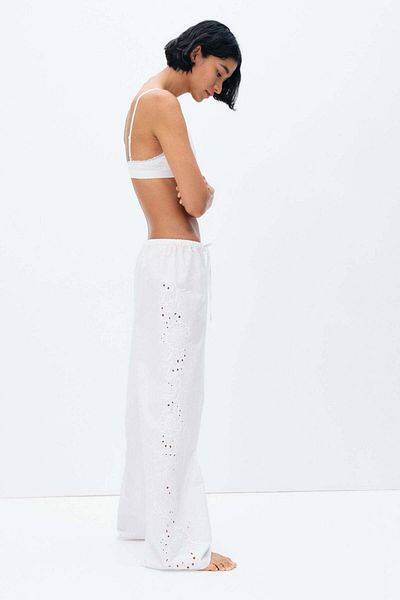 H&M Embroidered pyjama bottoms