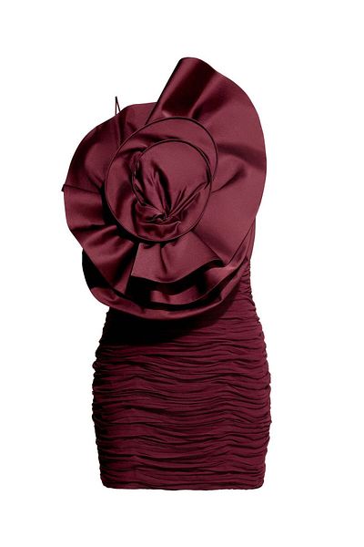 H&M Rose-appliquéd gathered dress