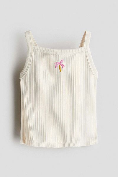 H&M Embroidery-detail Strappy Top