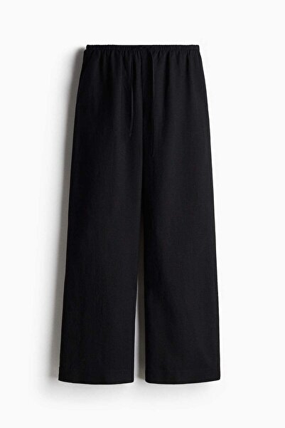 H&M Straight linen-blend trousers