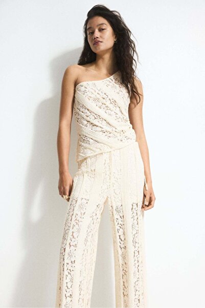H&M Lace-look jersey trousers