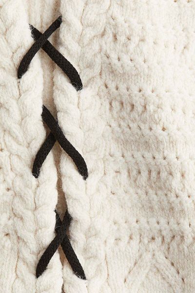 H&M Lacing-detail pointelle-knit cardigan