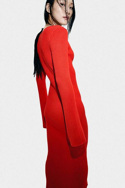 H&M Rib-knit button-front dress