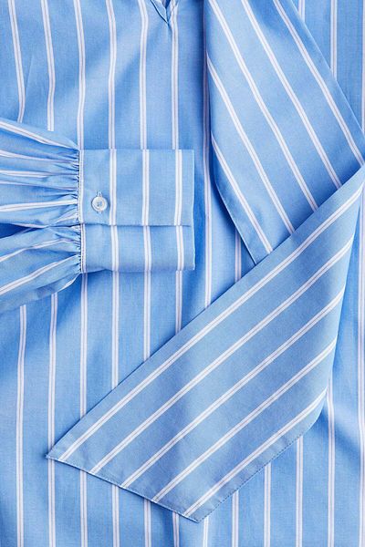 H&M Bow-collar Poplin Blouse