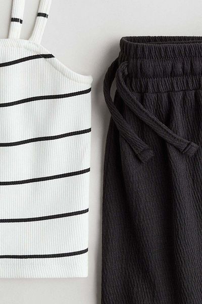 H&M 2-piece Strappy Top And Shorts Set