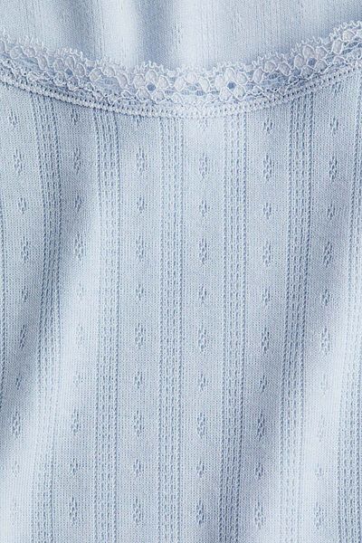 H&M Lace-trimmed pointelle T-shirt