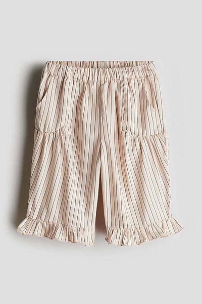 H&M Frilled cotton poplin trousers