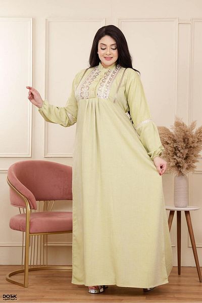 Generies Linen abaya made of light and comfortable linen material with an elegant and modern design, ideal for everyday use