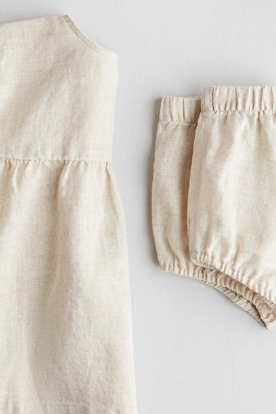 H&M 2-piece Dress And Bloomers Linen Set