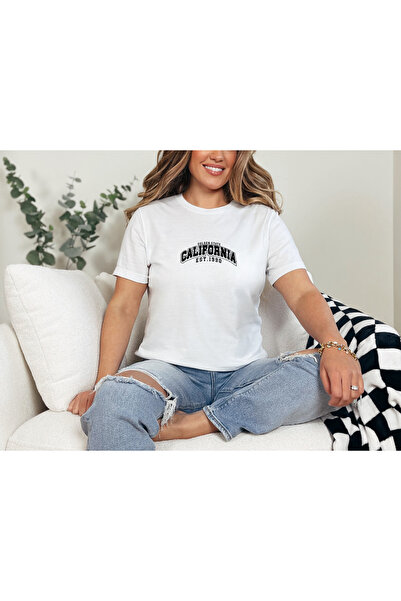 GHAND تي شيرت كاليفورنيا جولدن ستيت مطبوع للجنسين بقصة عادية