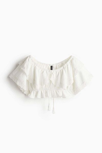 H&M Lace-trimmed crop top