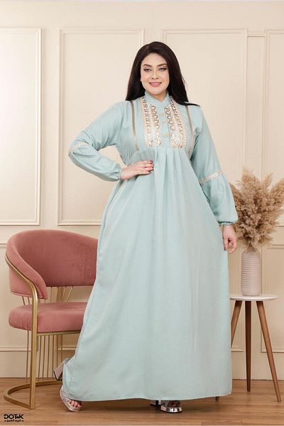 Generies Linen abaya made of light and comfortable linen material with an elegant and modern design, ideal for everyday use