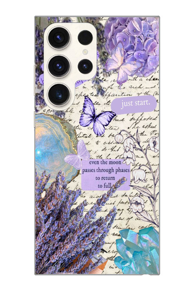 moonset Samsung Galaxy S25 Ultra Uyumlu Just Start Tasarımlı Baskılı Şeffaf T...