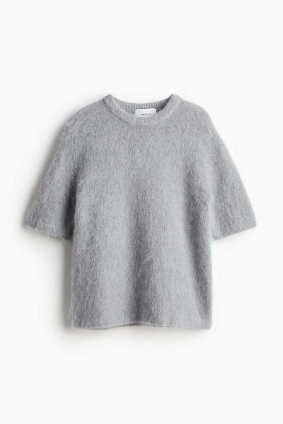 H&M Mohair-blend knitted top