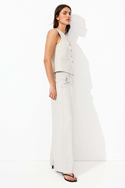 H&M Wide linen-blend trousers