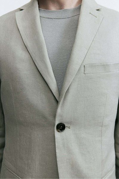 H&M Slim Fit Linen Jacket