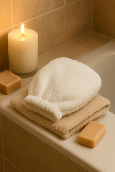 YILDIZ DİJİTAL HOME Star Home's Plush Shower Scrub Cream - Soft Peeling & Gentle Cleansing - Handmade