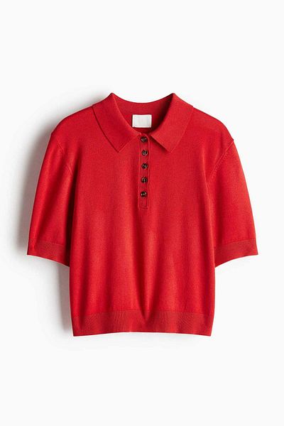 H&M Fine-knit polo shirt