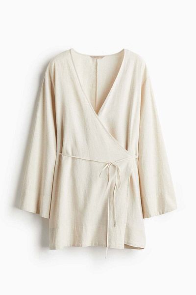 H&M Linen-blend dressing gown
