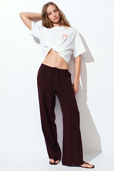 H&M Linen-blend drawstring trousers