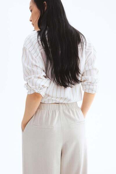 H&M Wide linen-blend trousers