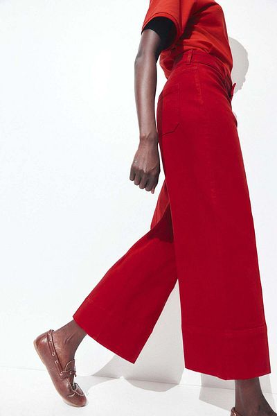 H&M Wide High Cropped Jeans