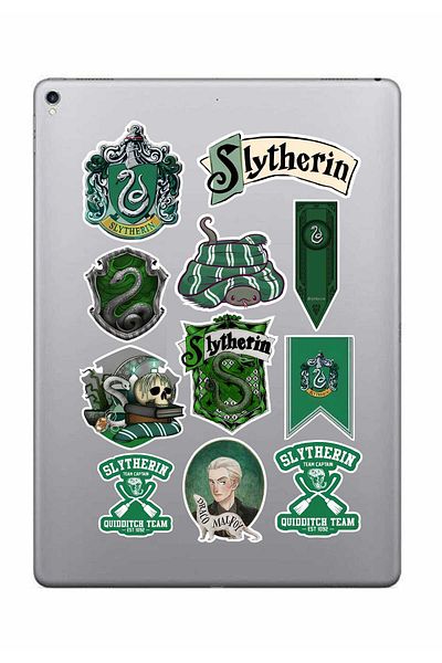 hediyenebak Slytherin Series 1 Sticker Set |   Laptop Agenda Pc Tablet Phone Sticker Bullet Journal