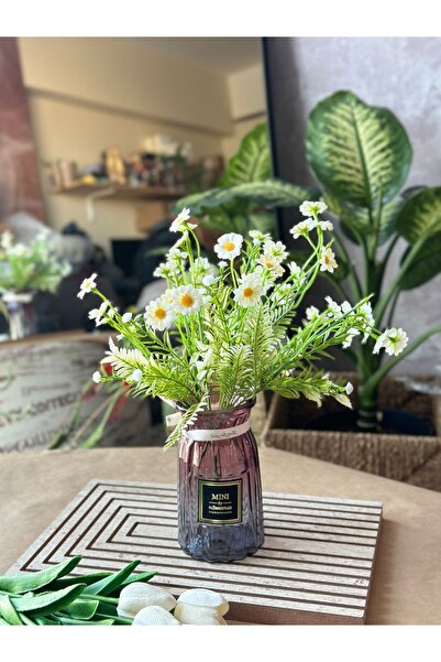 Kalya Concept Mini Papatya Renkli Dekoratif 2 Adet Yapay Çiçek Dalı (30 cm)