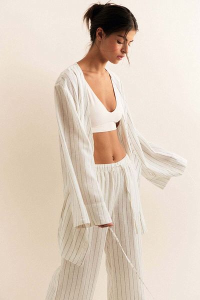 H&M Linen-blend dressing gown