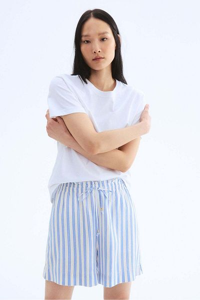 H&M Linen-blend drawstring shorts
