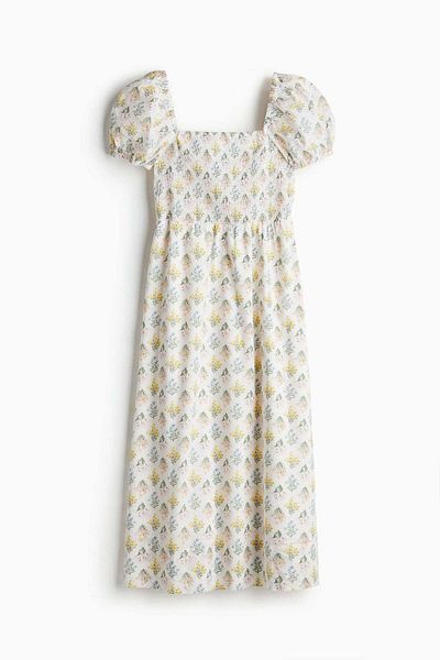 H&M Puff-sleeved cotton dress