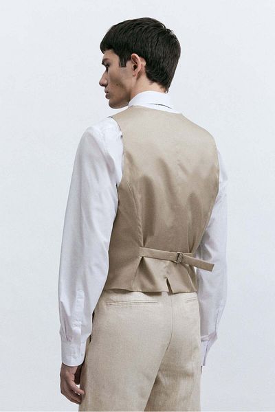 H&M Slim Fit Linen suit waistcoat